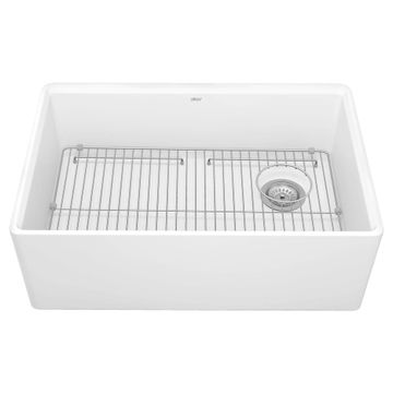 Avery 30 x 20-Inch Fine Fireclay Undermount or Flush Mount Single Bowl Apron Front Kitchen Sink by American Standard