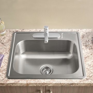 Colony 15 x 15-Inch Stainless Steel 1-Hole Top Mount Single-Bowl ADA Kitchen Sink by American Standard - view 7