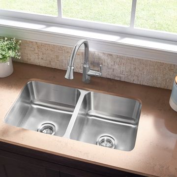 Danville 32 x 18-Inch Stainless Steel Double-Bowl Undermount Residential Kitchen Sink by American Standard - view 3