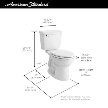 Portsmouth Champion PRO Two-Piece 1.28 gpf/4.8 Lpf Standard Height Elongated Toilet Less Seat by American Standard - view 8