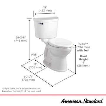 Champion PRO Two-Piece 1.6 gpf/6.0 Lpf Standard Height Elongated Toilet - Without Seat by American Standard - view 7