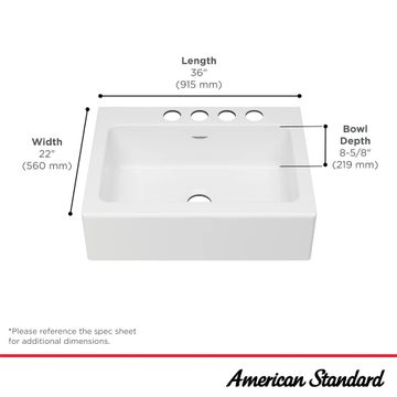 Delancey 36 x 22-Inch Cast Iron 4-Hole Undermount Single-Bowl Apron Front Kitchen Sink by American Standard - view 6