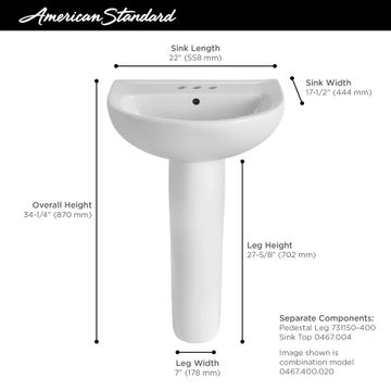 Evolution Pedestal Leg by American Standard - view 5