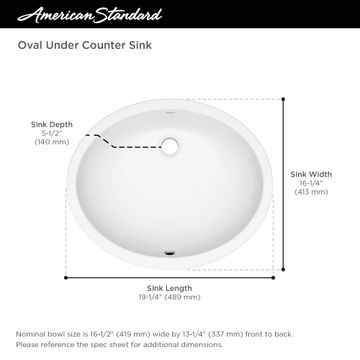 Reliant Oval Under Counter Bathroom Sink by American Standard - view 7