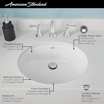 Reliant Oval Under Counter Bathroom Sink by American Standard - view 6