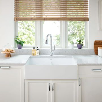 Avery 36 x 20-Inch Fine Fireclay Undermount or Flush Mount Double Bowl Apron Kitchen Sink by American Standard - view 6