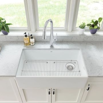 Avery 33 x 20-Inch Fine Fireclay Undermount or Flush Mount Single Bowl Apron Front Kitchen Sink by American Standard - view 5