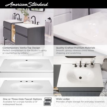 Studio S 33-Inch Vitreous China Vanity Sink Top Center Hole Only by American Standard - view 9