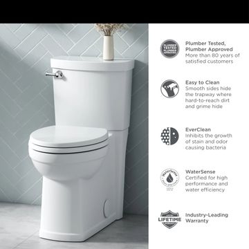 Estate Skirted Two-Piece 1.28 gpf/4.8 Lpf Chair Height Elongated Toilet With Seat by American Standard - view 9