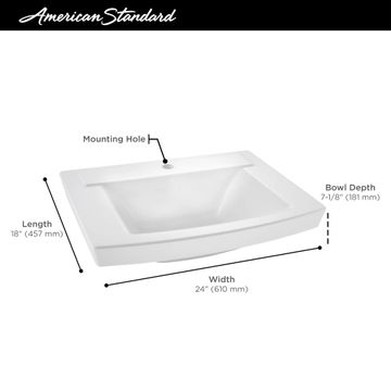 Townsend 24 x 18-Inch Above Counter Sink With Center Hole Only by American Standard - view 6