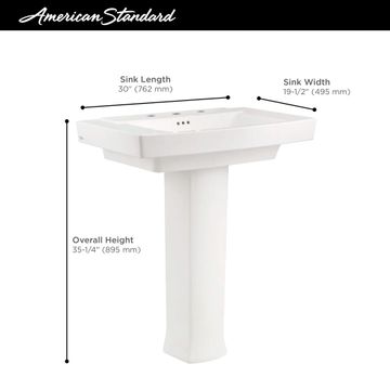 Townsend 8-Inch Widespread Pedestal Sink Top and Leg Combination by American Standard - view 7