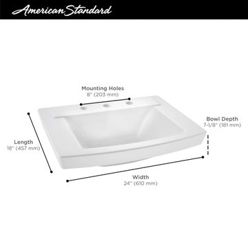 Townsend 24 x 18-Inch Above Counter Sink With 8-Inch Widespread by American Standard - view 4