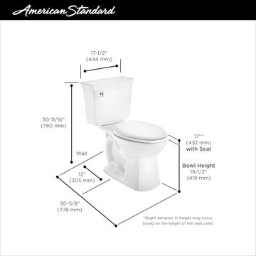 Ultima VorMax Two-Piece 1.28 gpf/4.8 Lpf Chair Height Elongated Toilet less Seat by American Standard - view 9