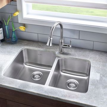 Danville 31 x 20-Inch 60/40 Stainless Steel Double-Bowl Kitchen Sink by American Standard - view 3