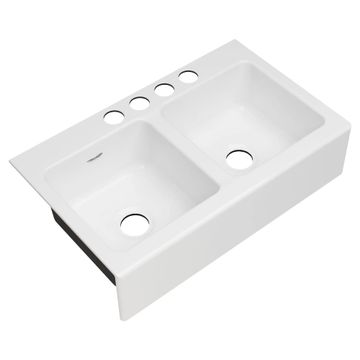 Delancey 36 x 22-Inch Cast Iron 4-Hole Undermount Double-Bowl Apron Front Kitchen Sink by American Standard - view 3