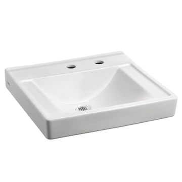Decorum Wall-Hung EverClean Sink Less Overflow With Center Hole Only and Extra Left-Hand Hole by American Standard - view 2