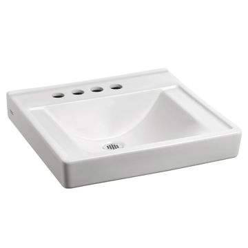 Decorum Wall-Hung EverClean Sink Less Overflow with 4-Inch Centerset and Extra Left-Hand Hole by American Standard - view 2