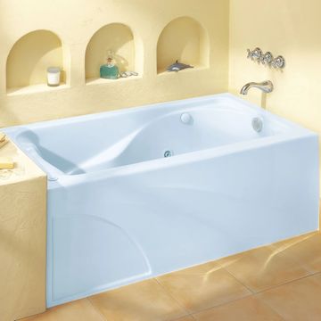 Cadet 60 x 32-Inch Integral Apron Bathtub Right-Hand Outlet With Hydromassage System by American Standard - view 3
