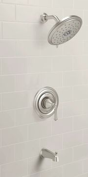 Portsmouth Round Tub and Shower Trim Kit with Water-Saving Showerhead and Double Ceramic Pressure Balance Cartridge with Lever Handle by American Standard - view 5