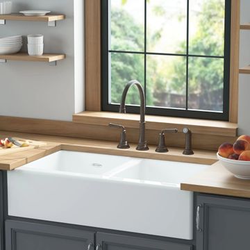 Delancey 36 x 22-Inch Cast Iron 4-Hole Undermount Single-Bowl Apron Front Kitchen Sink by American Standard - view 4