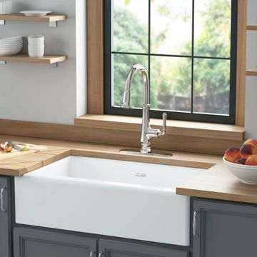 Delancey 33 x 22-Inch Cast Iron 4-Hole Undermount Single-Bowl Apron Front Kitchen Sink by American Standard - view 5