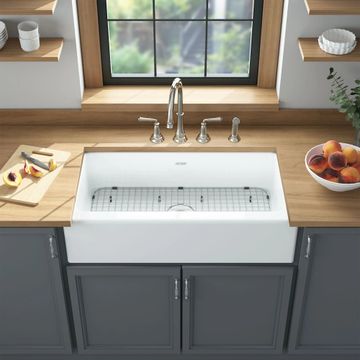 Delancey 33 x 22-Inch Cast Iron 4-Hole Undermount Single-Bowl Apron Front Kitchen Sink by American Standard - view 6