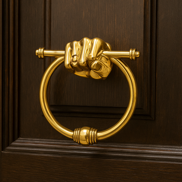 Frankenstein Nocturne – brass door knocker by Il Bronzetto - view 2