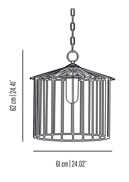 Cage - outdoor chandelier by Il Bronzetto - view 4