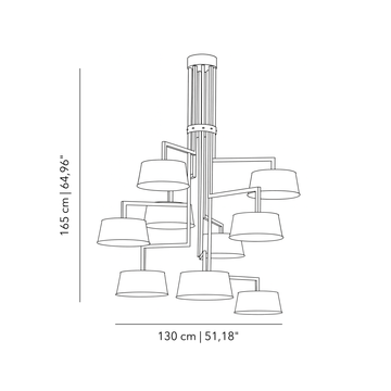 Sottovoce - cascade vertical chandelier by Il Bronzetto - view 3