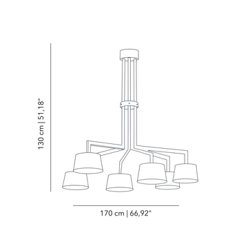 Sottovoce - bunch horizontal chandelier by Il Bronzetto - view 3