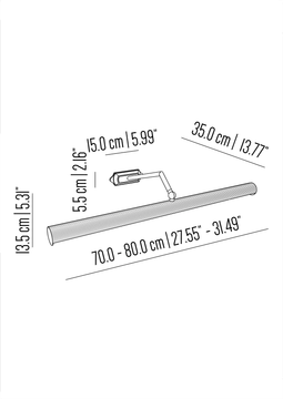 Studio Orlando picture light with ribbed tube by Il Bronzetto - view 2