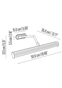Studio Orlando picture light with ribbed tube by Il Bronzetto - view 3