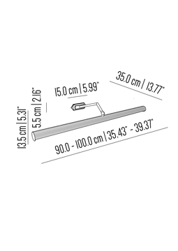 Studio Orlando picture light with ribbed tube by Il Bronzetto - view 5