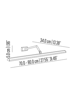 Studio Oscar picture light with polygonal  tube by Il Bronzetto - view 2
