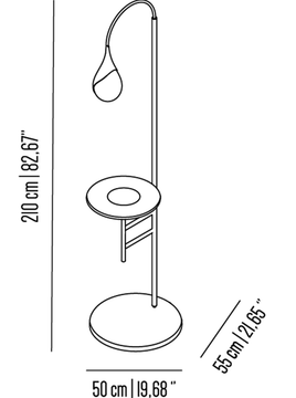 Perpetua floor lamp with colored glass and table by Il Bronzetto - view 2