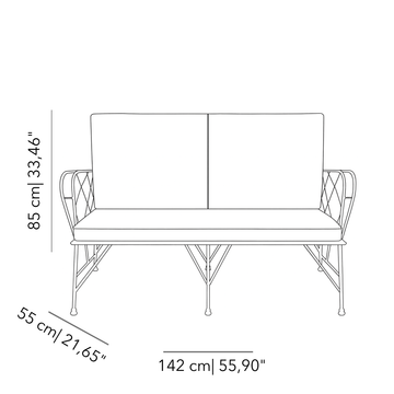 Eden iron outdoor sofa by Il Bronzetto - view 3