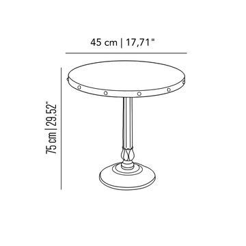 Eden Montmartre bistrot table with brass table top by Il Bronzetto - view 3