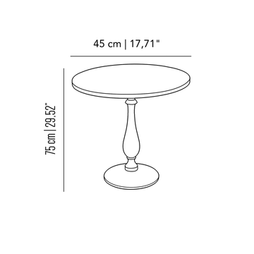 Eden Belleville bistrot table with brass table top by Il Bronzetto - view 3