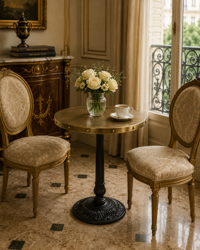 Eden Montmartre bistrot table with brass table top by Il Bronzetto - view 2