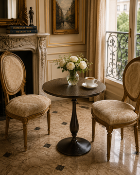 Eden Belleville bistrot table with brass table top by Il Bronzetto - view 2