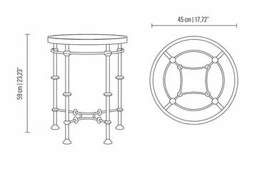 Eden St.Tropez iron outdoor side table by Il Bronzetto - view 3