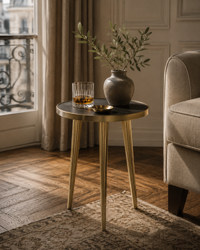 Urban Tosca round side table with celery tapered stalk tube by Il Bronzetto - view 2