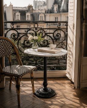 Eden Montmartre bistrot table with marble table top by Il Bronzetto - view 3