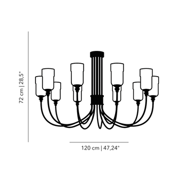 Jacaranda one tier chandelier by Il Bronzetto - view 3