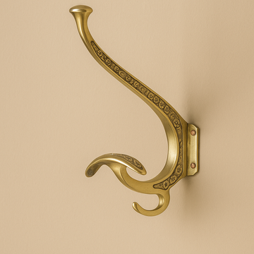 Contemporanea brass hook with carvings by Il Bronzetto - view 2