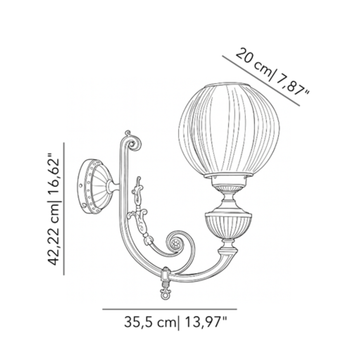 Arcadia Aleppo wall lamp by Il Bronzetto - view 3