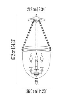 Castle suspension with clear glass bowl by Il Bronzetto - view 2