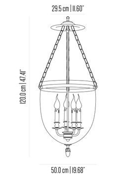 Castle suspension with clear glass bowl by Il Bronzetto - view 3