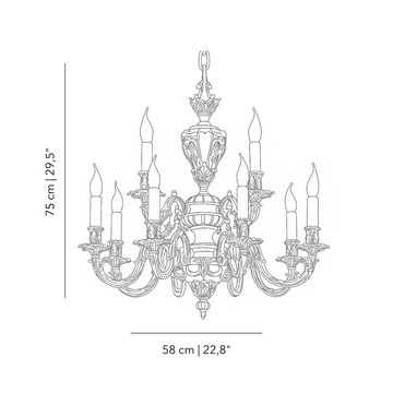 Palmira Laurum two tier chandelier by Il Bronzetto - view 3