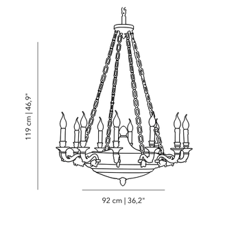 Castle Gonzaga chandelier by Il Bronzetto - view 3